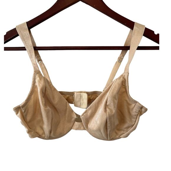Vintage 90s Victorias Secret Gold Label Second Skin Shimmer Satin Bra Gold 34B - Picture 1 of 8